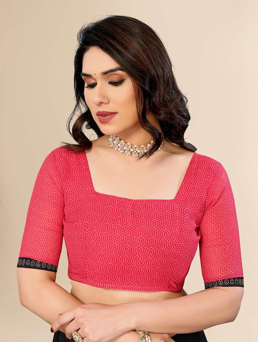 women printed casual wear saree with blouse - 22049564 -  Standard Image - 5