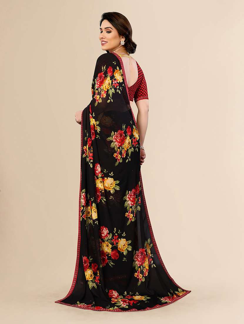 women printed casual wear saree with blouse - 22049567 -  Standard Image - 3