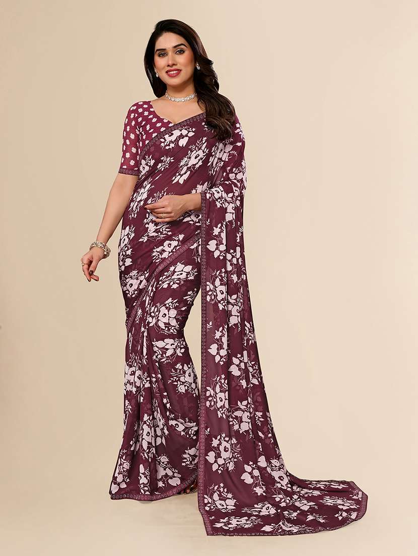 women printed casual wear saree with blouse - 22049570 - Zoom Image - 0