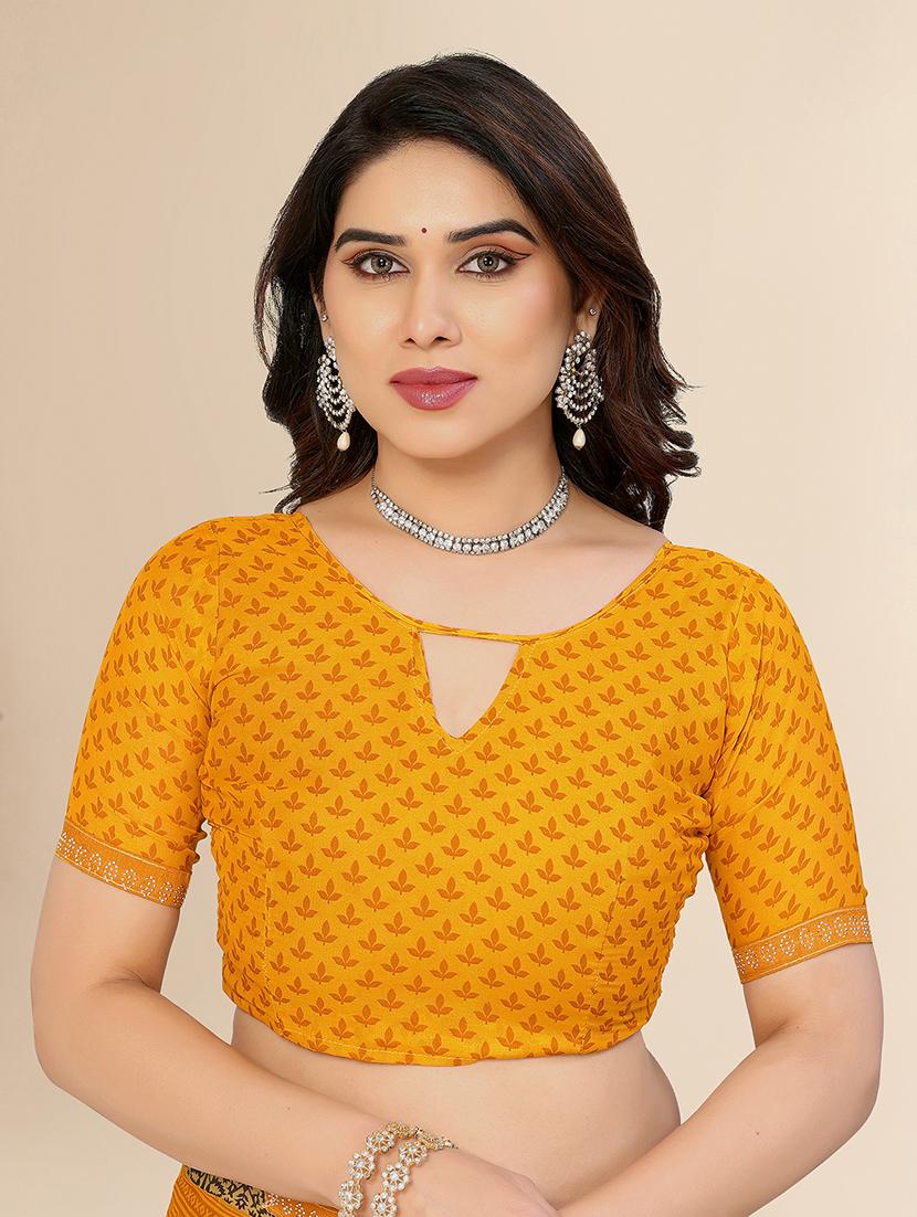 women printed casual wear saree with blouse - 22049578 - Standard Image - 5