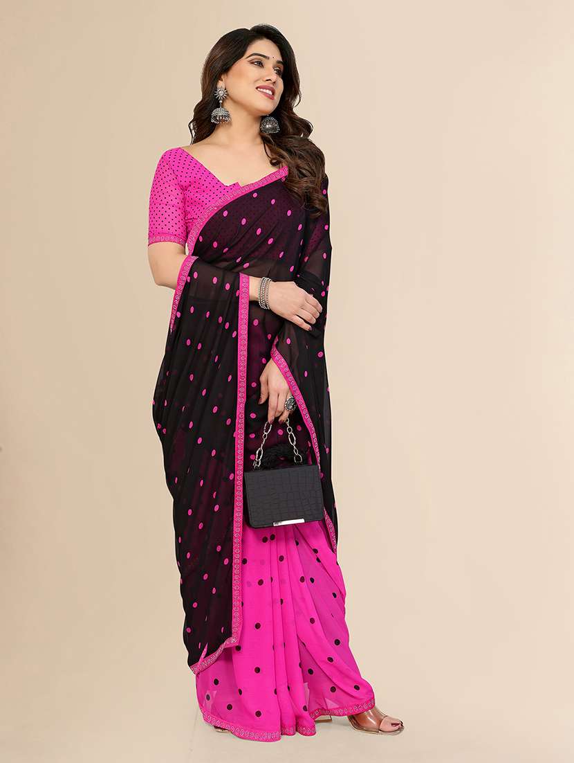 women printed casual wear saree with blouse - 22049581 - Standard Image - 5