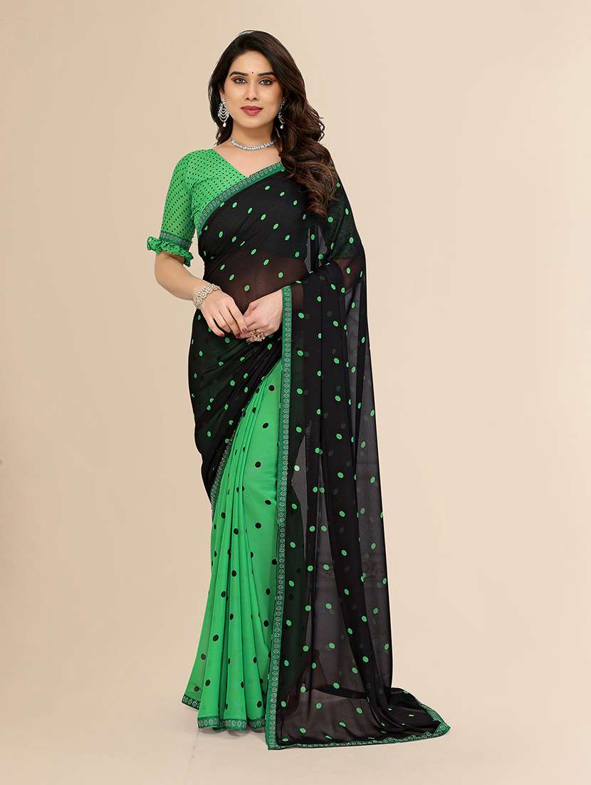 women printed casual wear saree with blouse