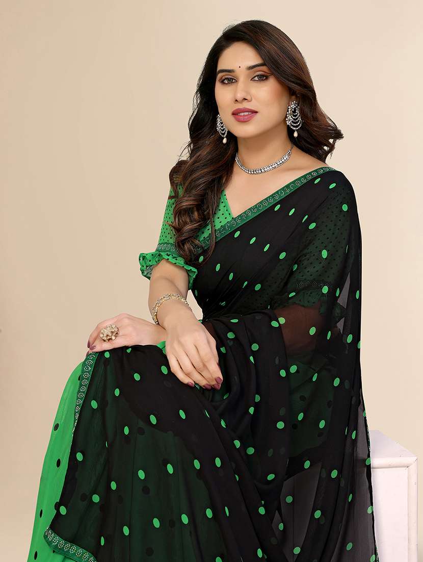 women printed casual wear saree with blouse - 22049582 - Standard Image - 3