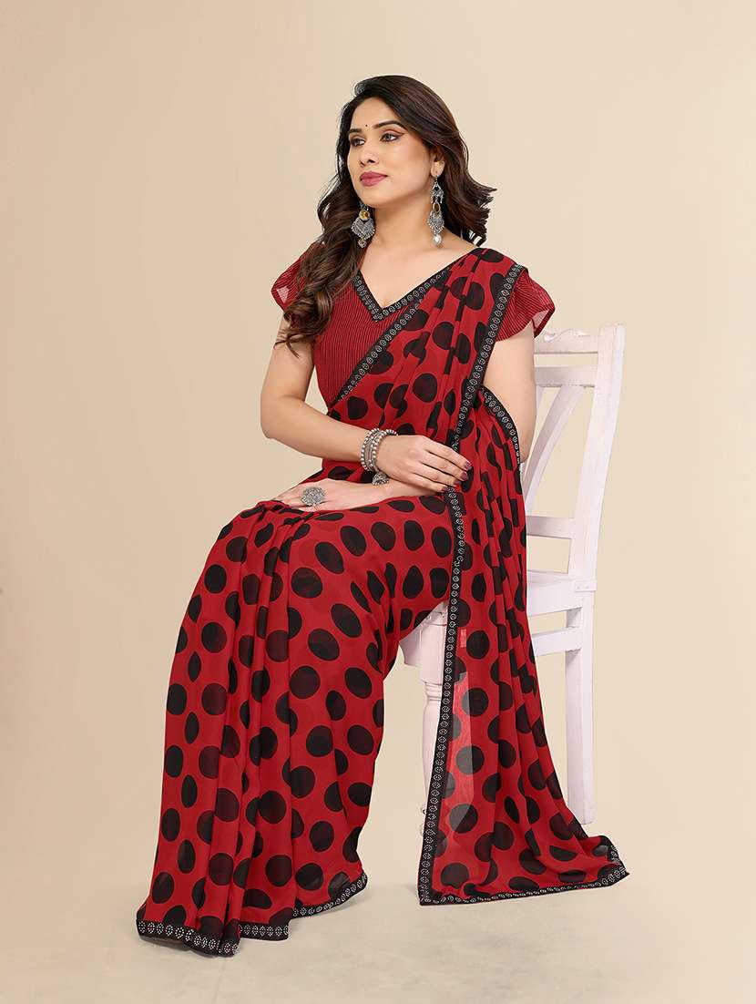 women printed casual wear saree with blouse - 22049586 -  Standard Image - 5
