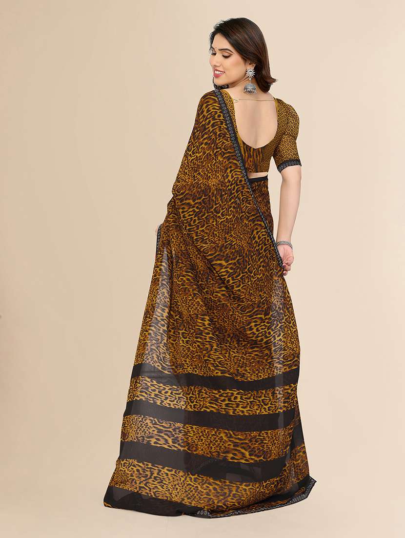 women printed casual wear saree with blouse - 22049588 -  Standard Image - 3