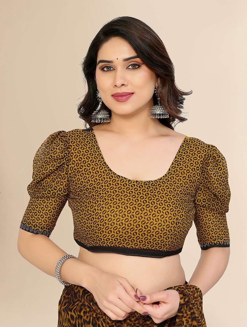 women printed casual wear saree with blouse - 22049588 -  Standard Image - 5