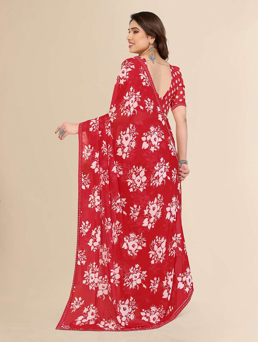 women printed casual wear saree with blouse - 22049591 -  Standard Image - 3