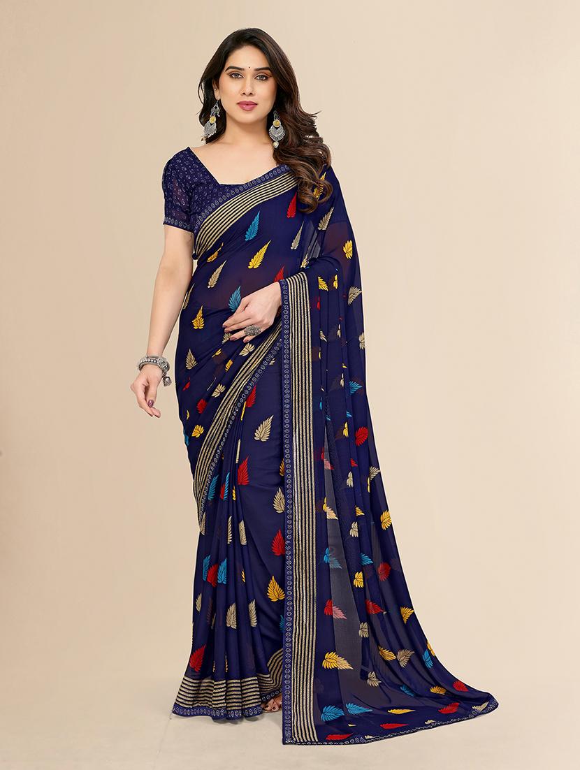 women printed casual wear saree with blouse - 22049601 - Zoom Image - 0