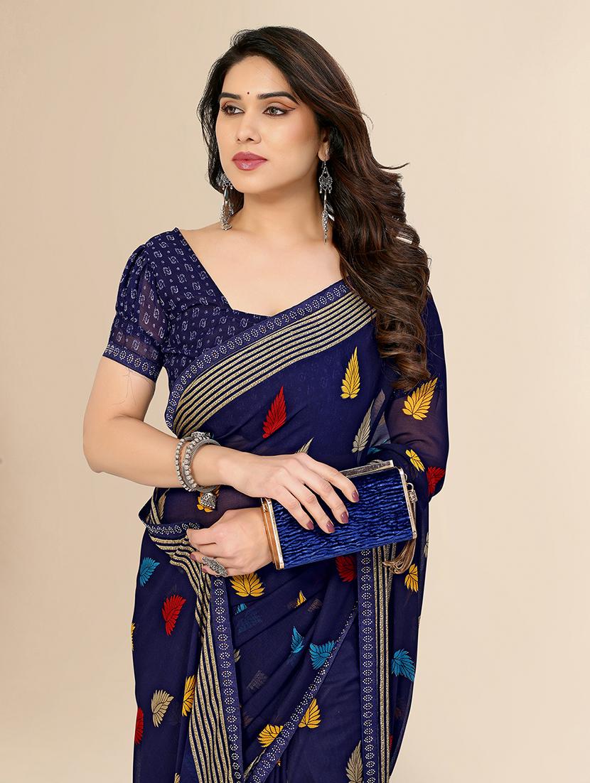 women printed casual wear saree with blouse - 22049601 - Standard Image - 3