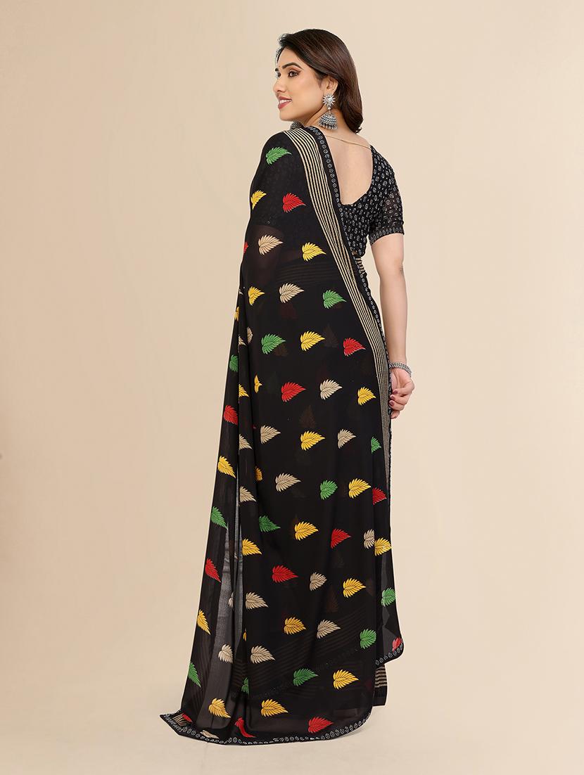 women printed casual wear saree with blouse - 22049602 - Standard Image - 3