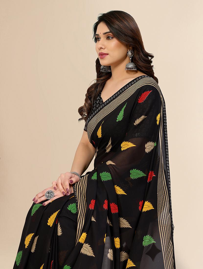 women printed casual wear saree with blouse - 22049602 - Standard Image - 5