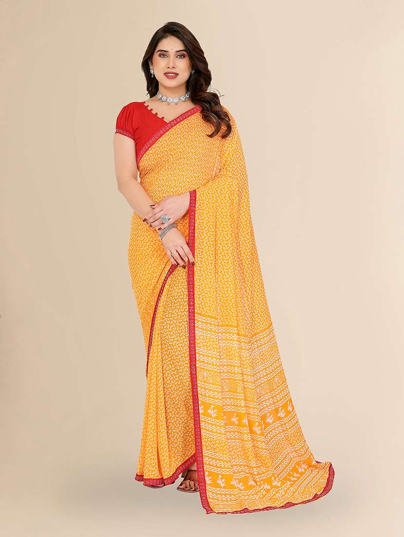 women printed casual wear saree with blouse - 22049603 -  Zoom Image - 0