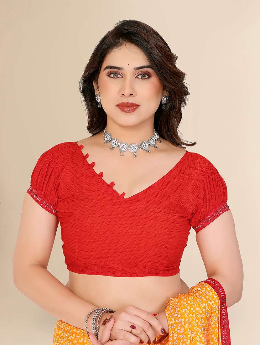 women printed casual wear saree with blouse - 22049603 - Standard Image - 5