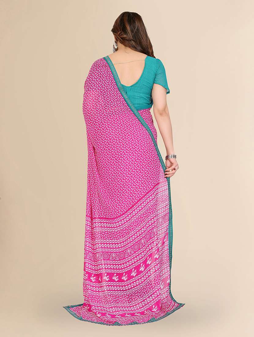 women printed casual wear saree with blouse - 22049606 - Standard Image - 3