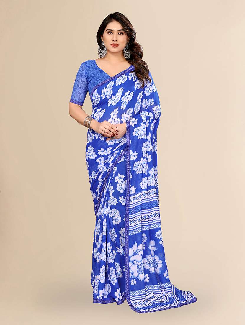 women printed casual wear saree with blouse - 22049631 - Zoom Image - 0