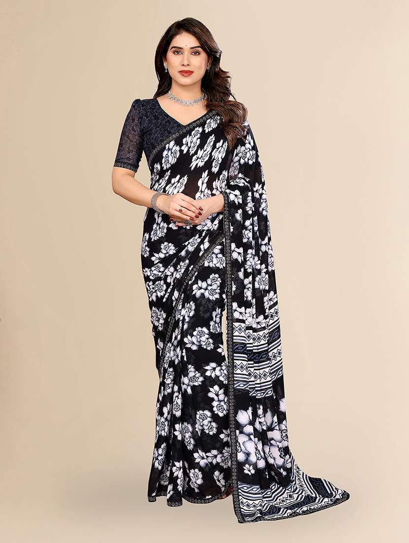 women printed casual wear saree with blouse - 22049636 - Zoom Image - 0