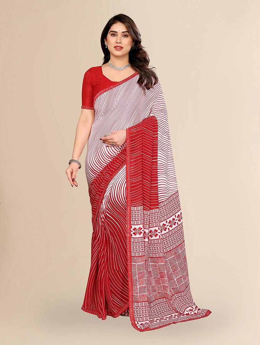 women printed casual wear saree with blouse - 22049639 - Zoom Image - 0