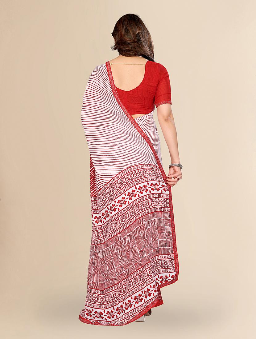 women printed casual wear saree with blouse - 22049639 - Standard Image - 3