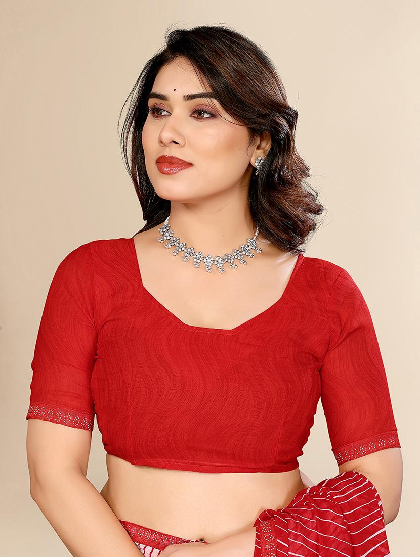 women printed casual wear saree with blouse - 22049639 - Standard Image - 5