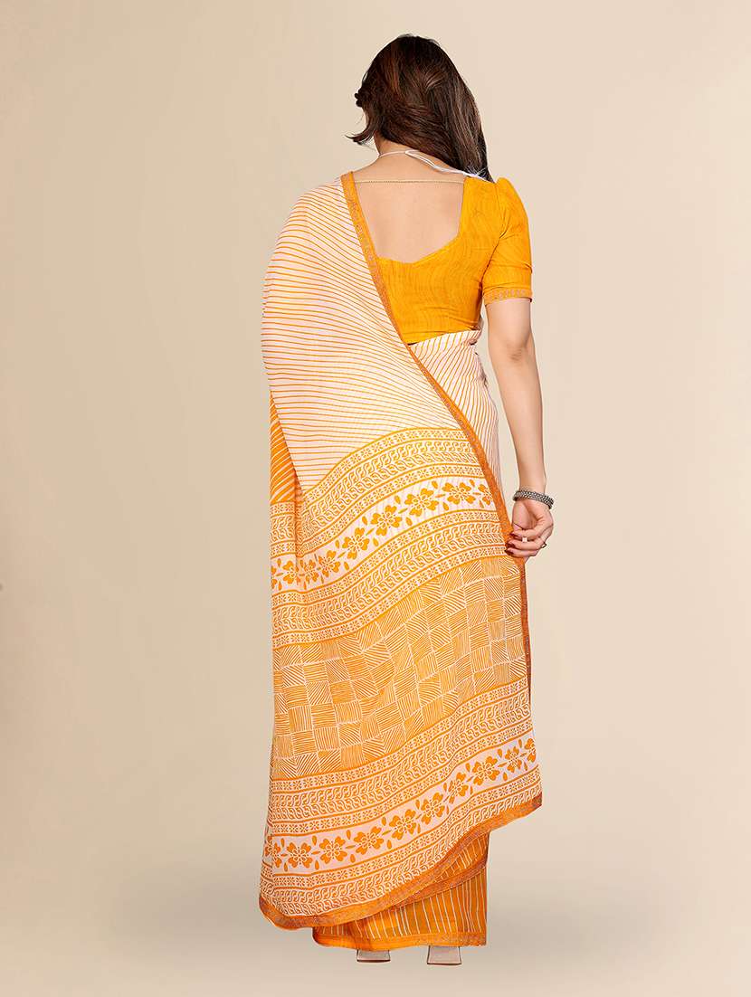 women printed casual wear saree with blouse - 22049640 - Standard Image - 3