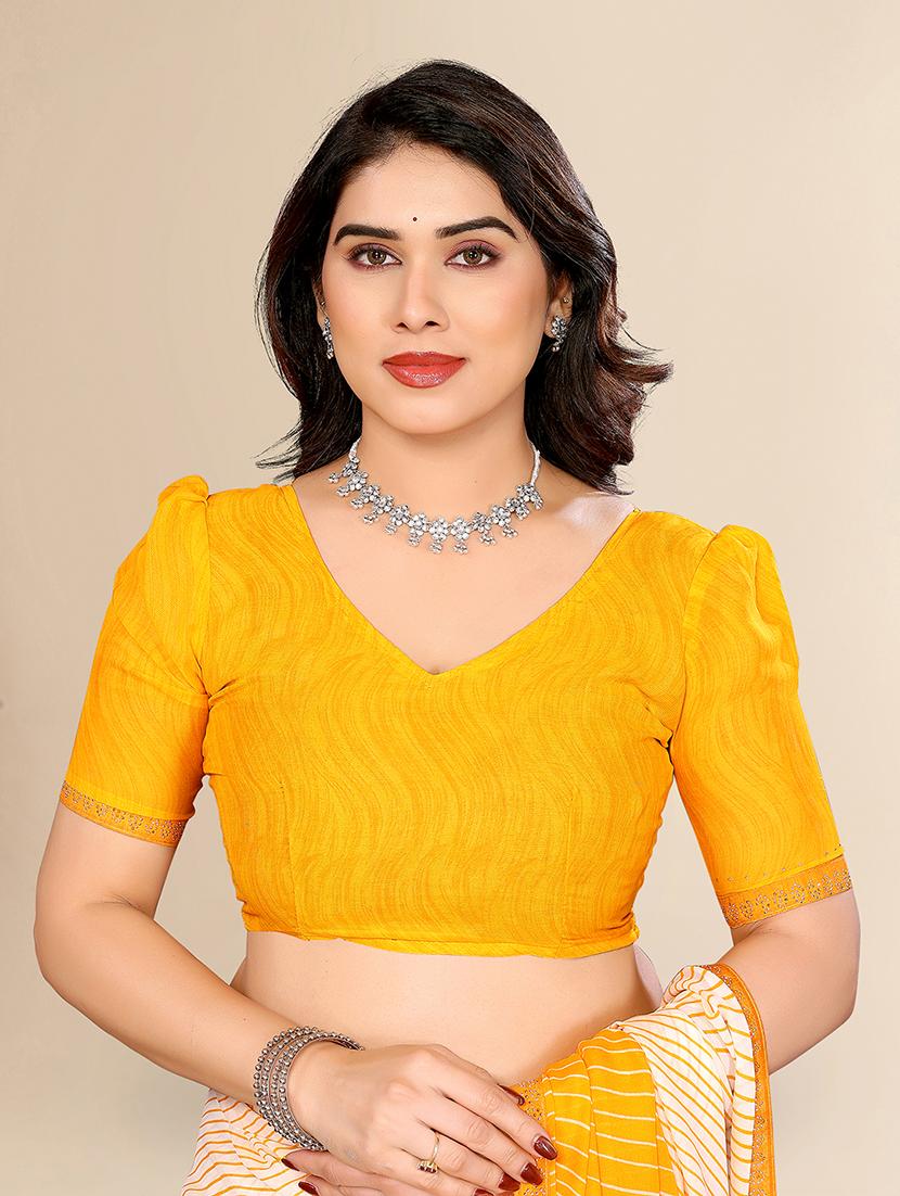 women printed casual wear saree with blouse - 22049640 - Standard Image - 5
