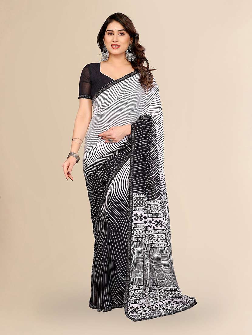 women printed casual wear saree with blouse - 22049642 -  Zoom Image - 0