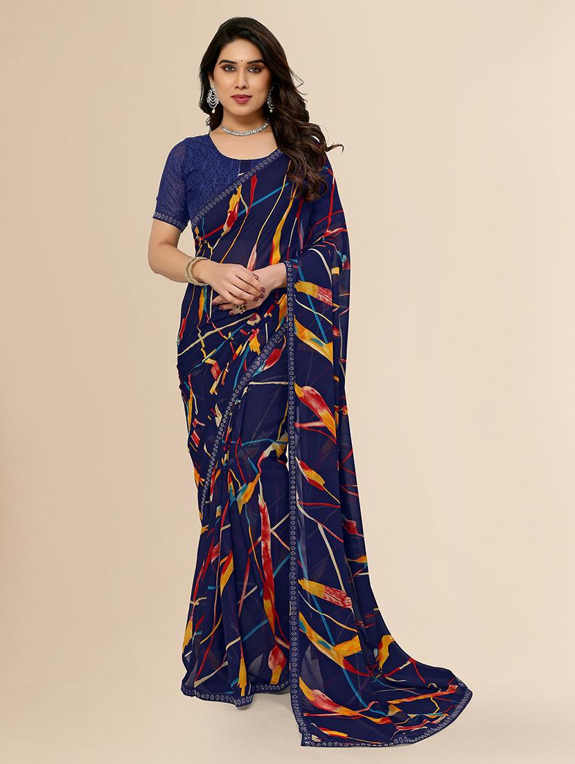 women printed casual wear saree with blouse - 22050015 -  Zoom Image - 0