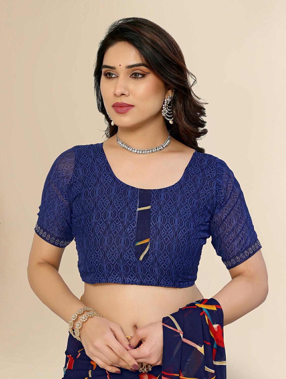 women printed casual wear saree with blouse - 22050015 - Standard Image - 5