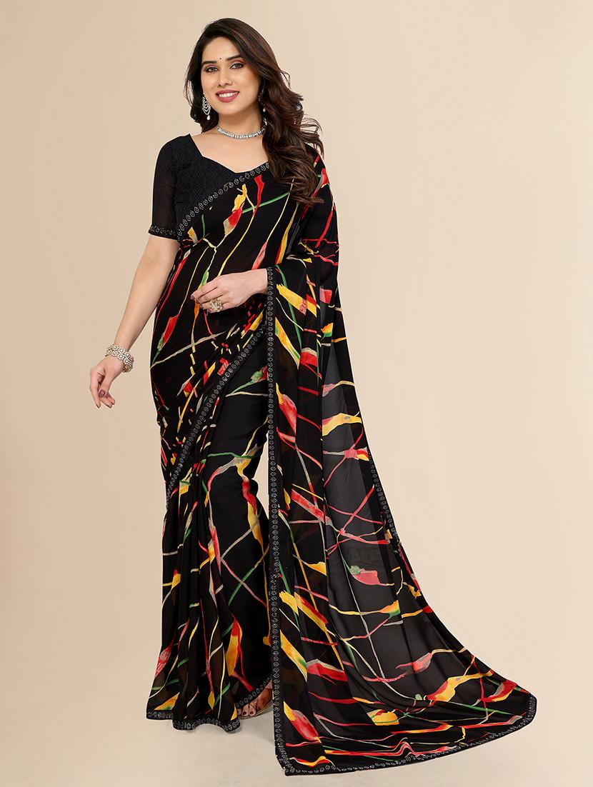 women printed casual wear saree with blouse - 22050017 - Zoom Image - 0