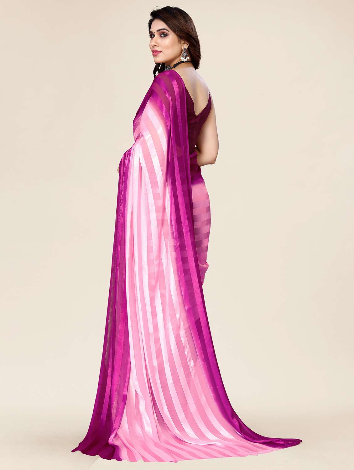 women ombre printed saree with blouse - 22050033 -  Standard Image - 3