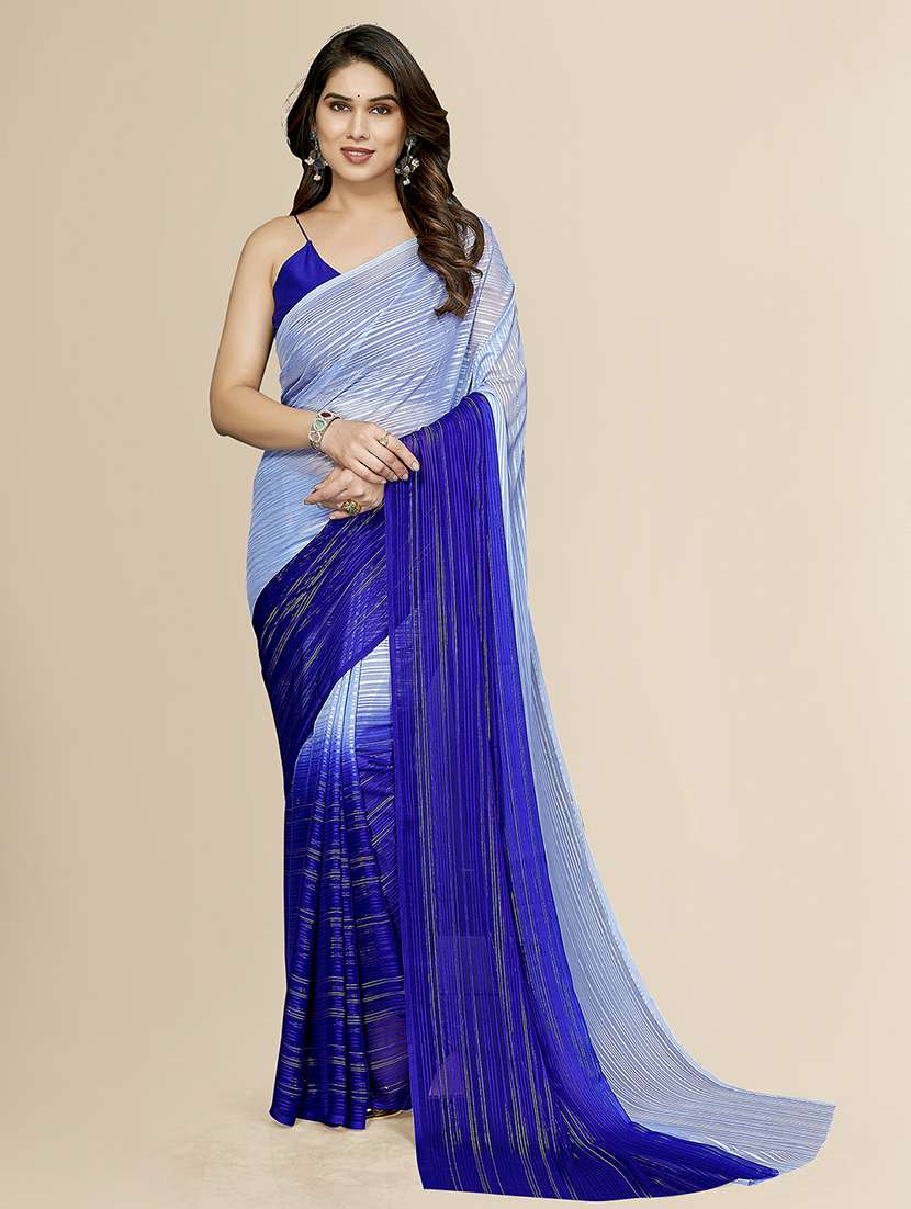 women ombre printed saree with blouse