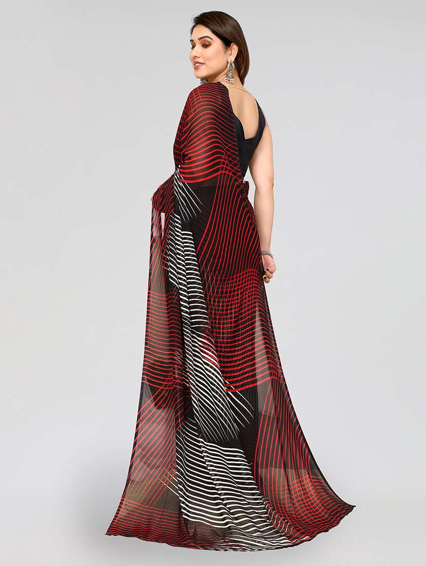 women printed casual wear saree with blouse - 22050116 -  Standard Image - 3