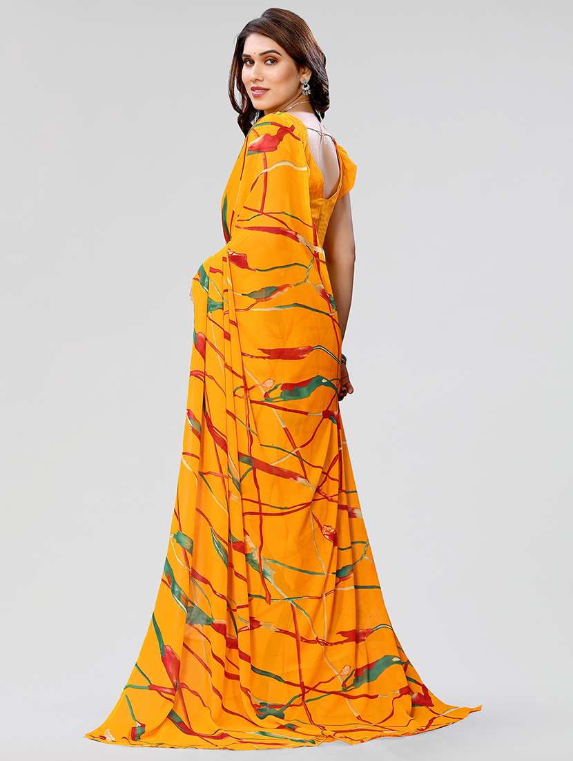 women printed casual wear saree with blouse - 22050123 -  Standard Image - 3