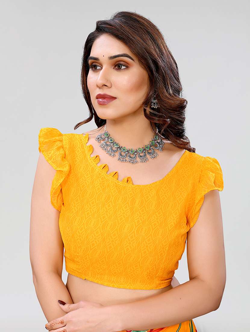 women printed casual wear saree with blouse - 22050123 -  Standard Image - 5