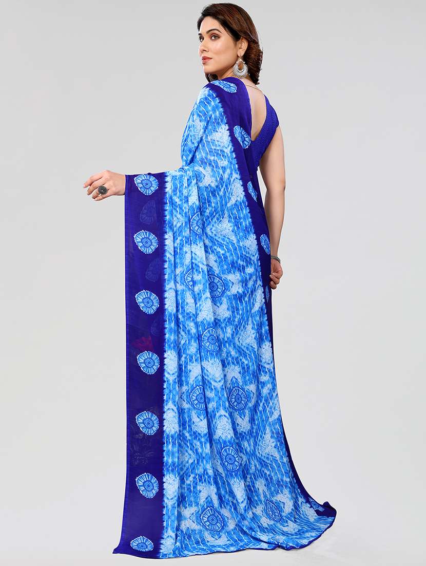 women printed casual wear saree with blouse - 22050126 -  Standard Image - 3