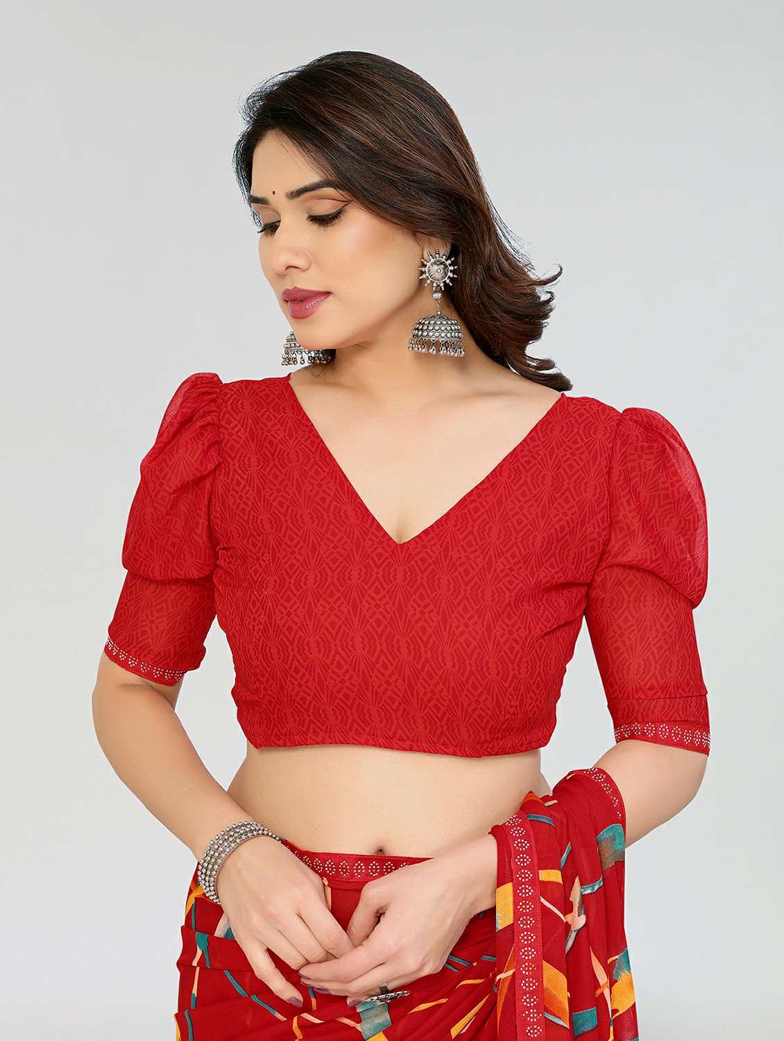 women printed casual wear saree with blouse - 22050144 - Standard Image - 5