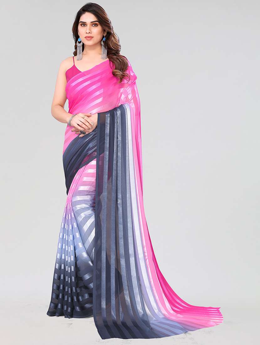 women ombre printed saree with blouse