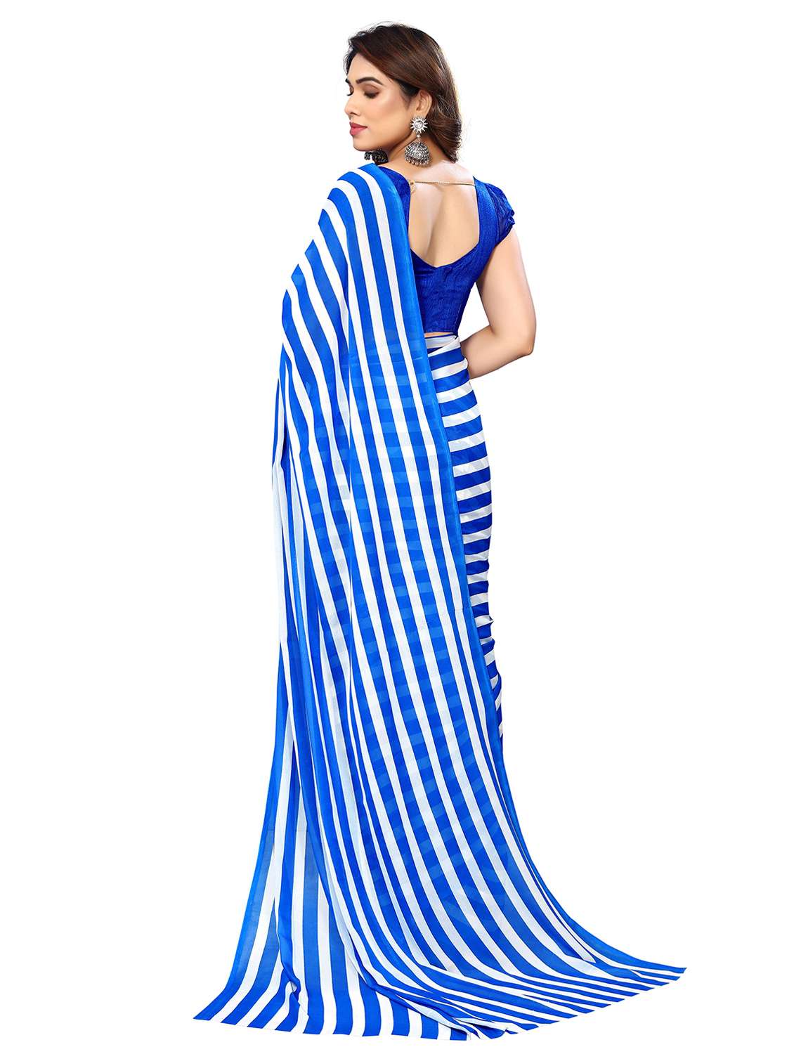 women printed casual wear saree with blouse - 22050194 -  Standard Image - 3