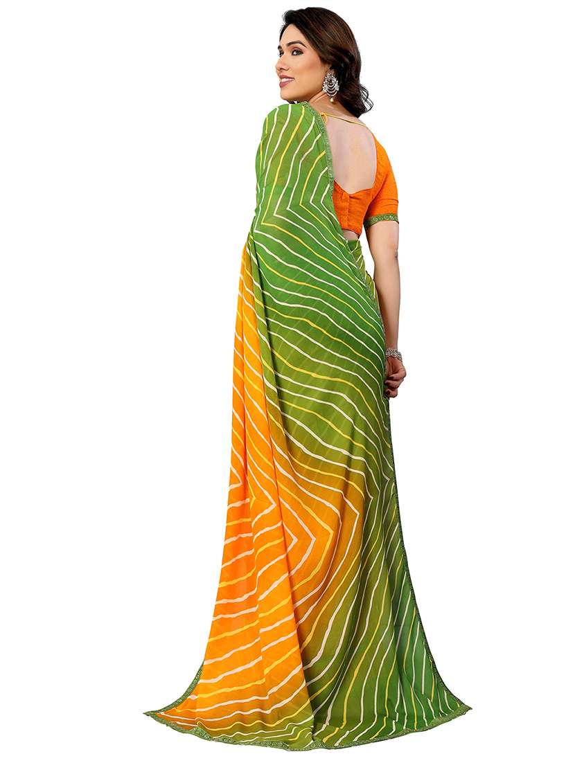 women printed casual wear saree with blouse - 22050219 -  Standard Image - 3