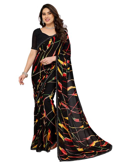 women printed casual wear saree with blouse - 22050222 -  Standard Image - 0
