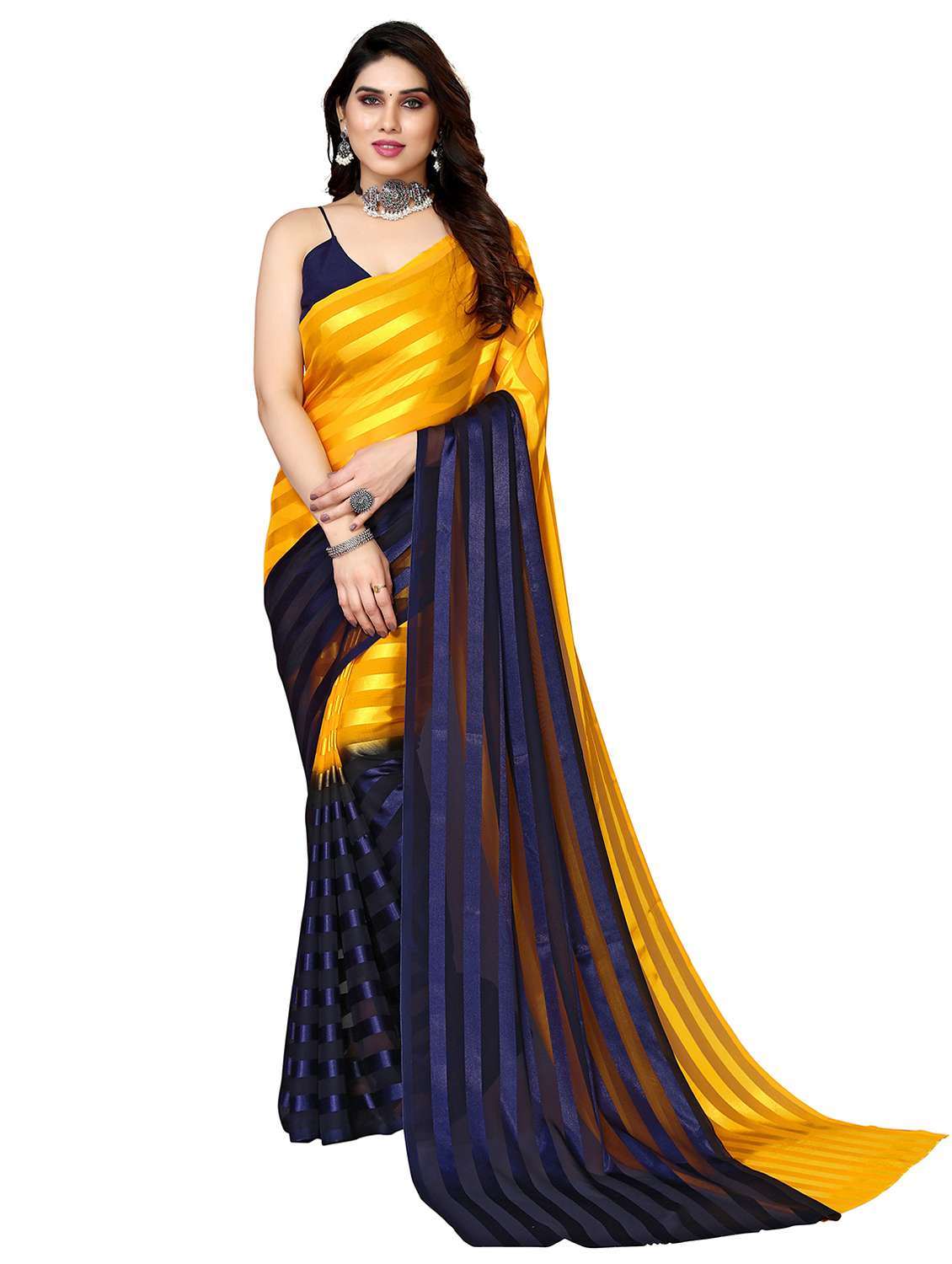 women ombre printed saree with blouse