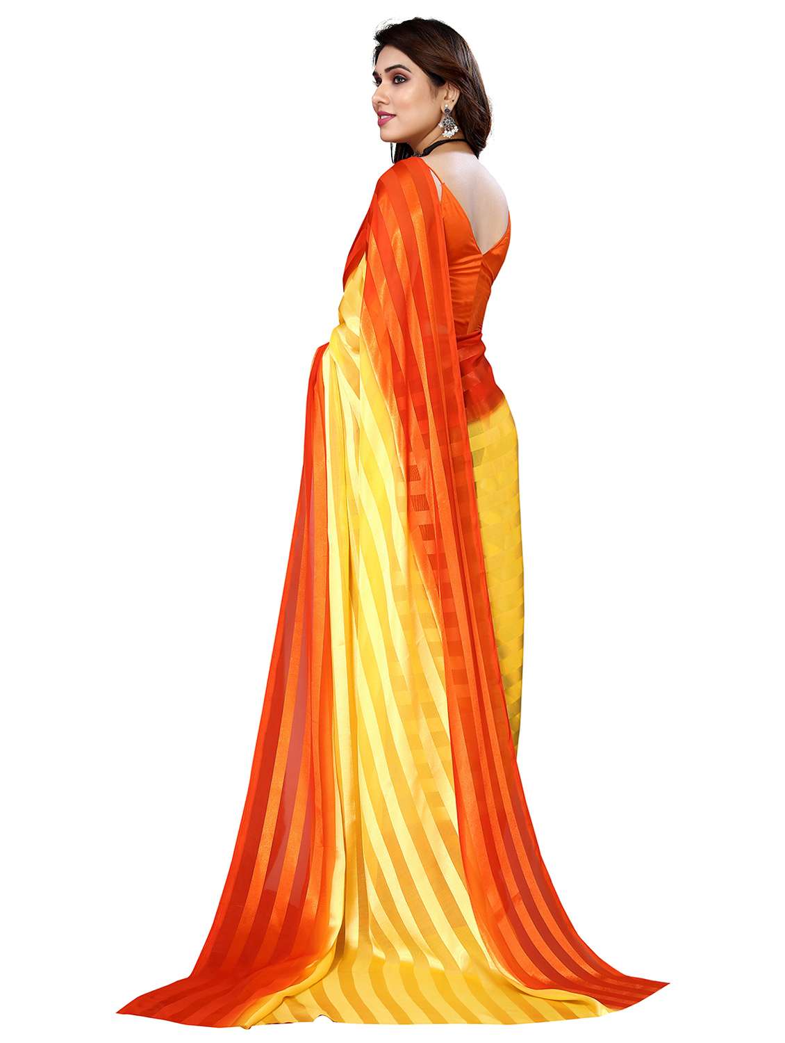 women ombre printed saree with blouse - 22050238 -  Standard Image - 3