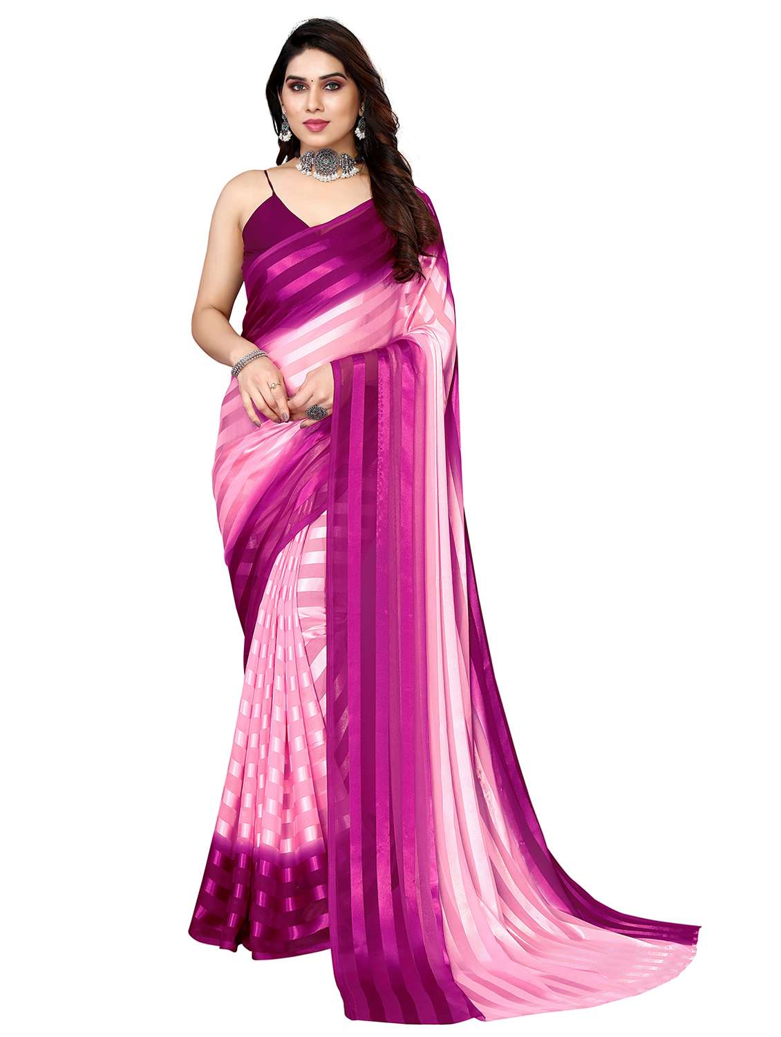 women ombre printed saree with blouse