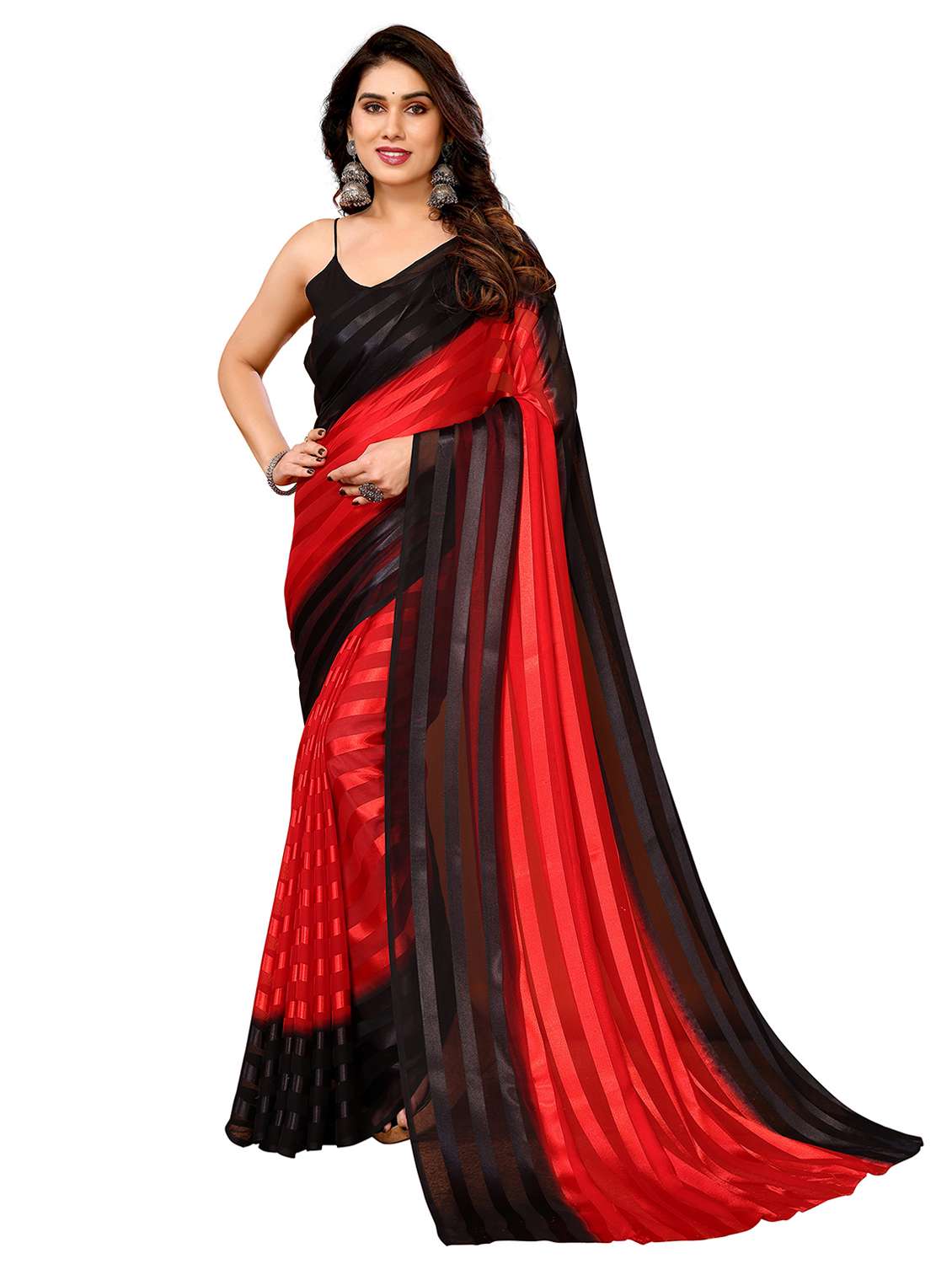 women ombre printed saree with blouse