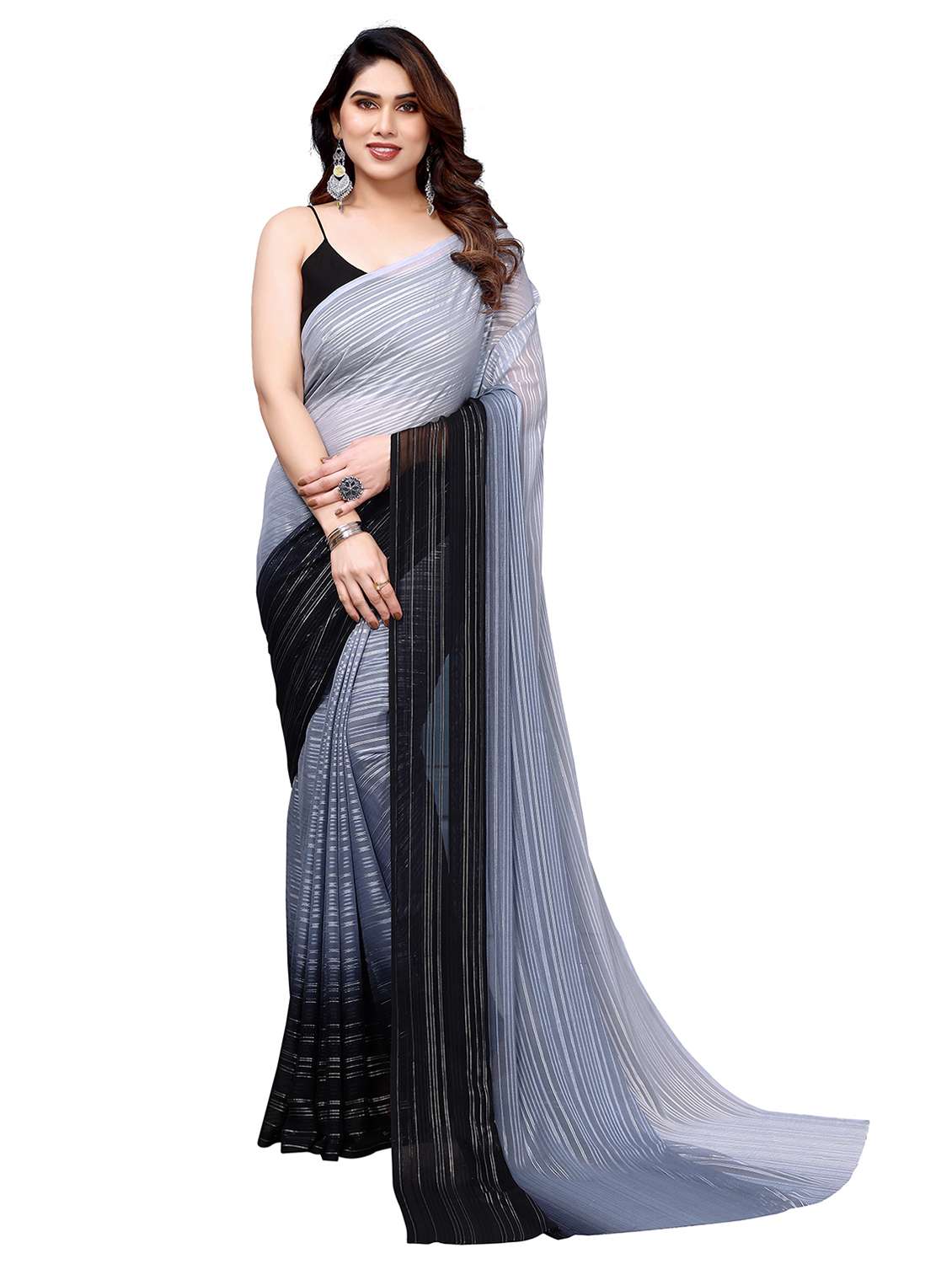 women ombre printed saree with blouse - 22050246 -  Zoom Image - 0