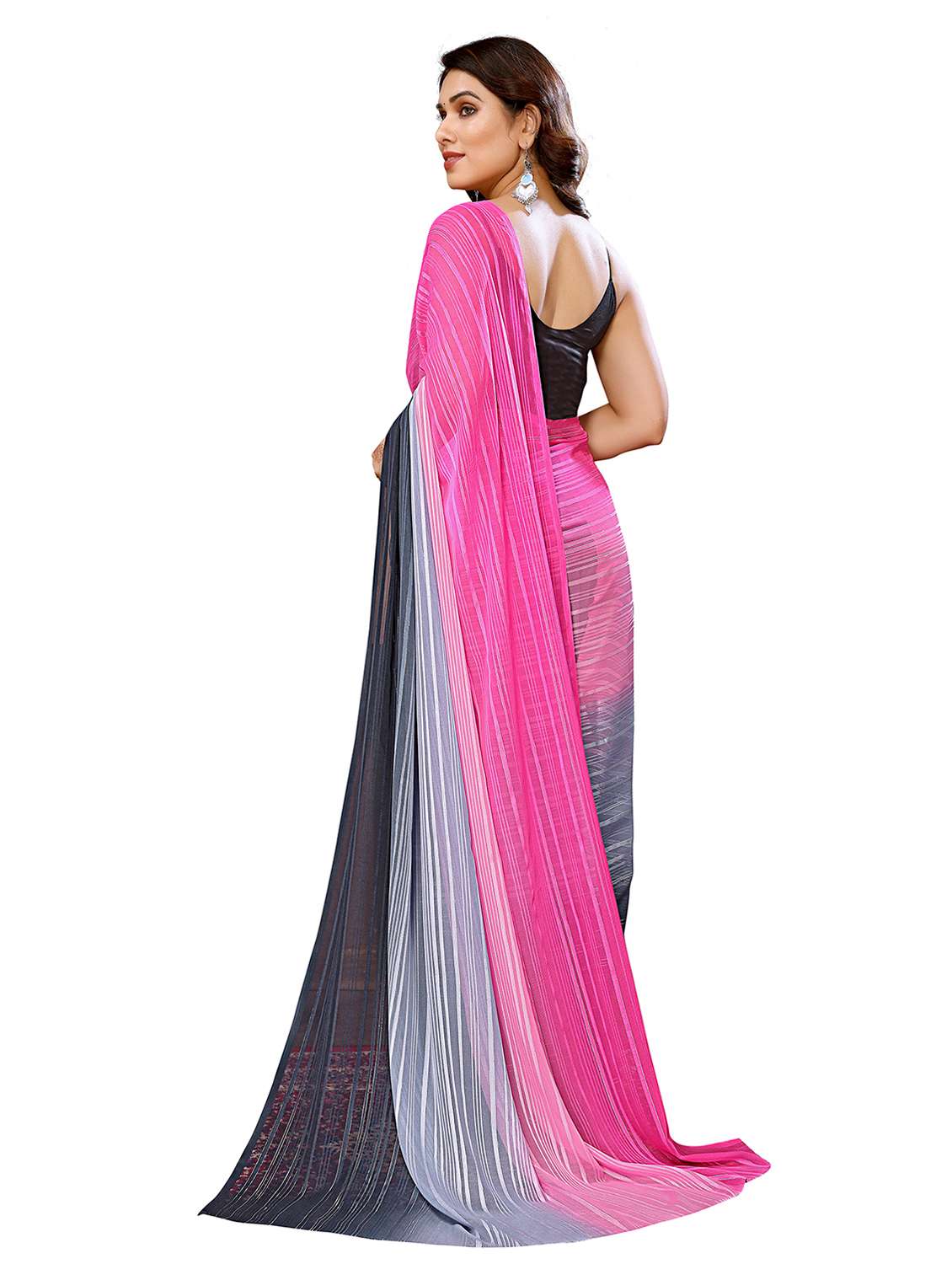 women ombre printed saree with blouse - 22050249 -  Standard Image - 3