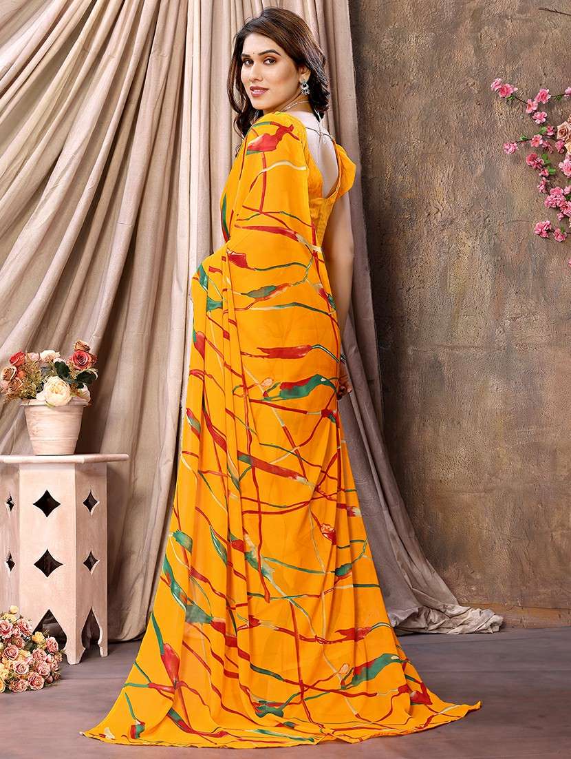 women printed casual wear saree with blouse - 22050269 -  Standard Image - 3