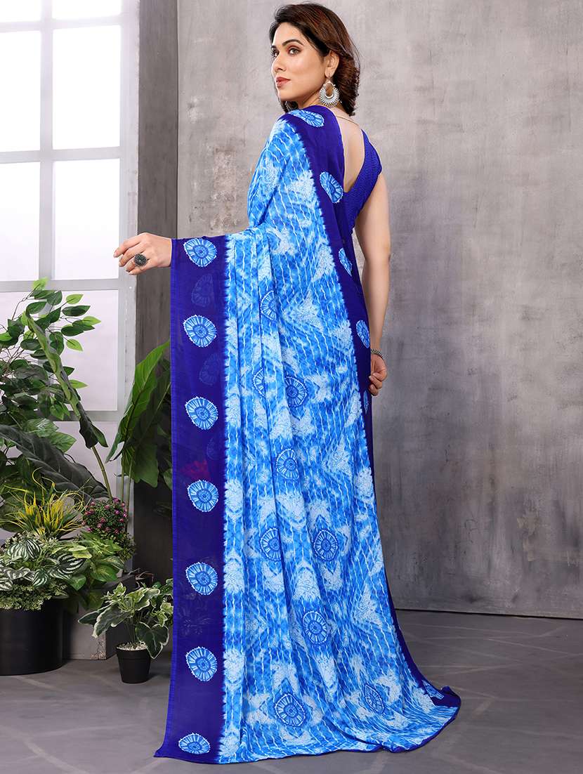 women printed casual wear saree with blouse - 22050272 -  Standard Image - 3