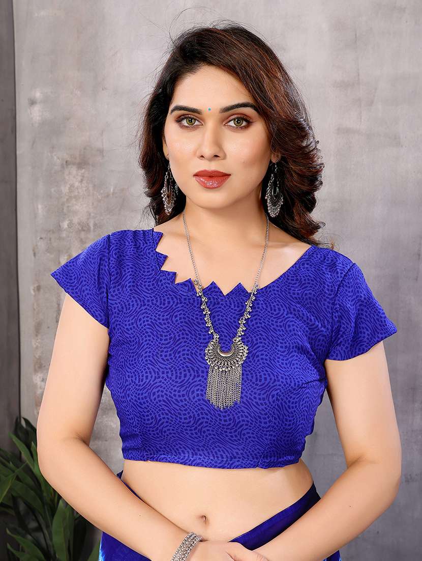 women printed casual wear saree with blouse - 22050272 -  Standard Image - 5