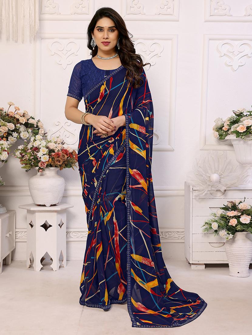 women printed casual wear saree with blouse - 22050289 - Zoom Image - 0
